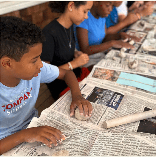 Children learning ceramics